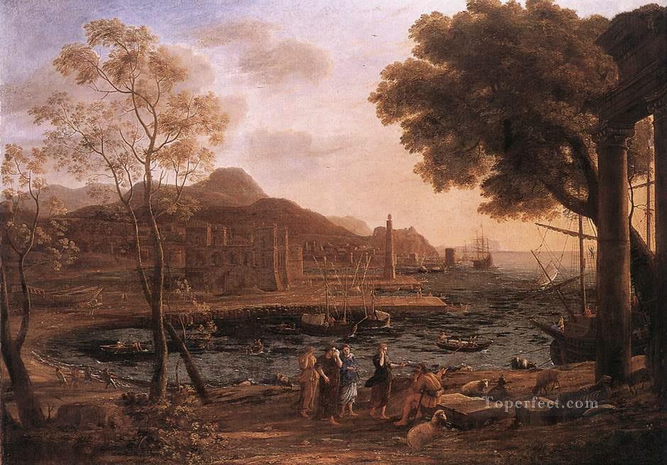 Harbour Scene with Grieving Heliades landscape Claude Lorrain Oil Paintings